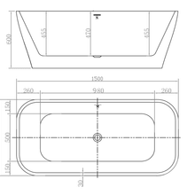 The Smith 1500mm Freestanding Bath Matte White gallery detail image