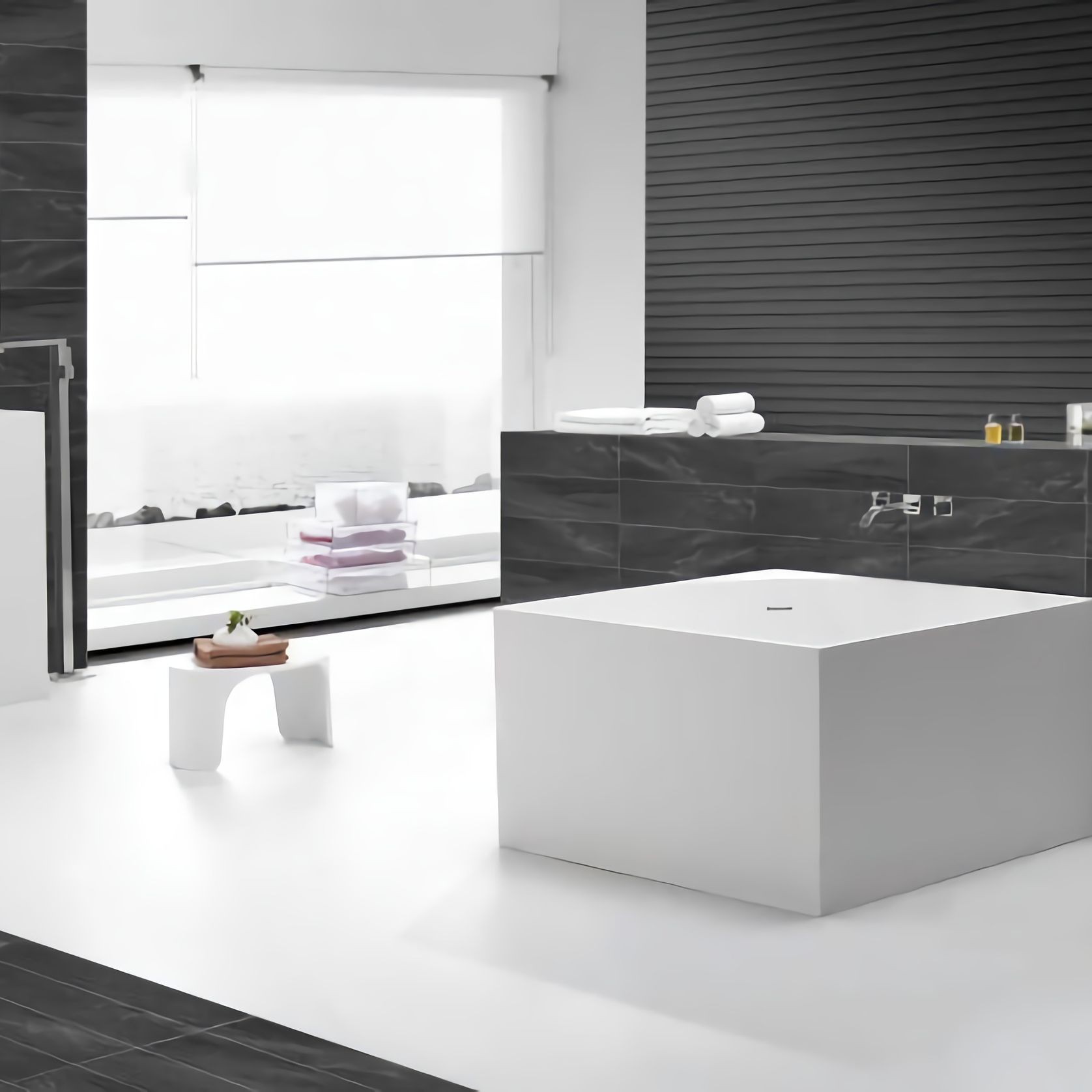 B067 Compact Back-to-wall/Corner Hugi Bath 1050MM gallery detail image