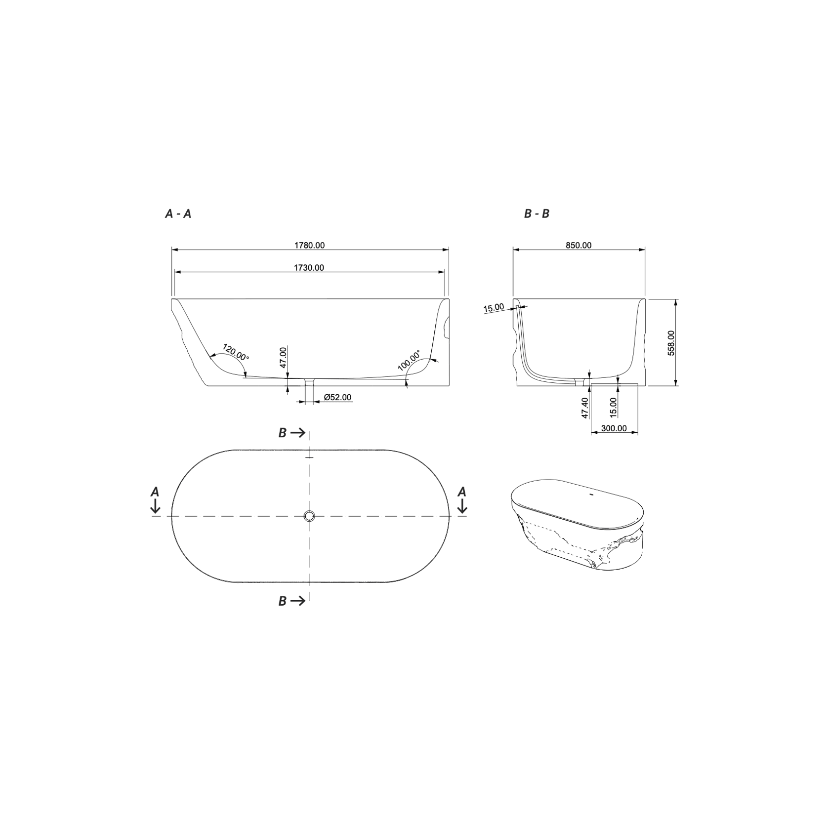 Aqvato Dronino (D.IVB) Bathtub gallery detail image