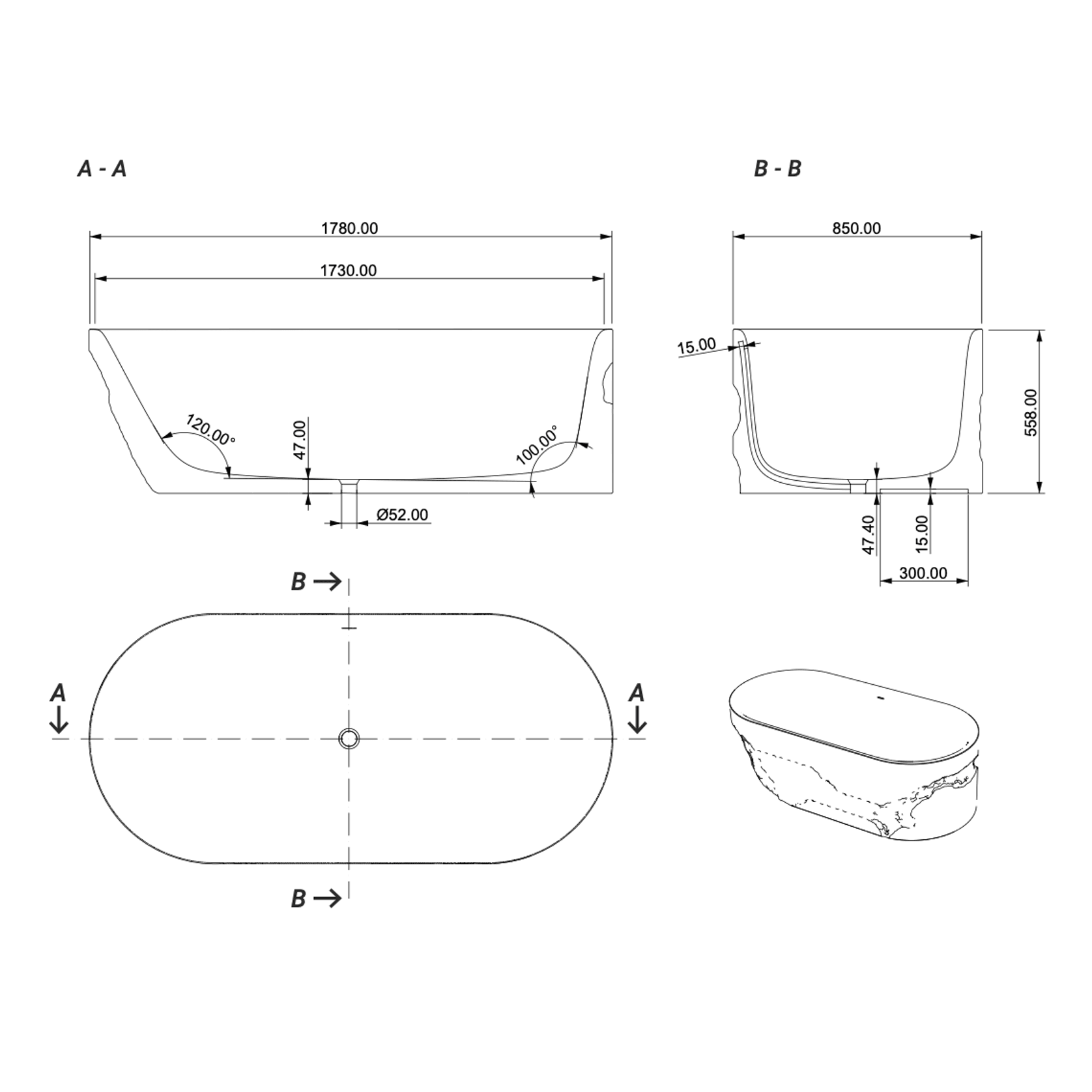 Aqvato Dronino (D.IVB) Bathtub gallery detail image