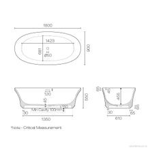 Flute 1800 Freestanding Bath gallery detail image