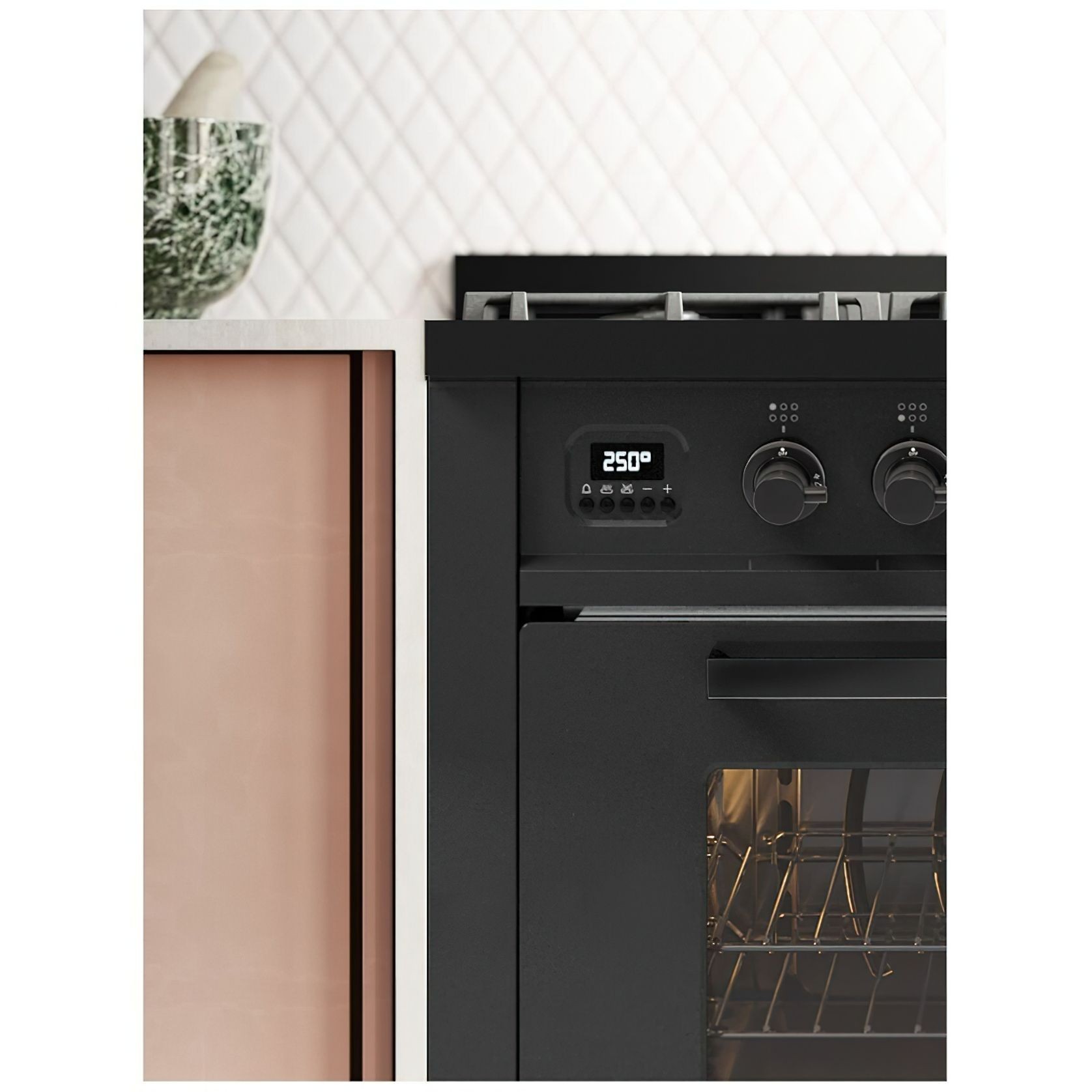 ILVE 90cm Nero Lusso Freestanding Dual Fuel Oven/Stove gallery detail image