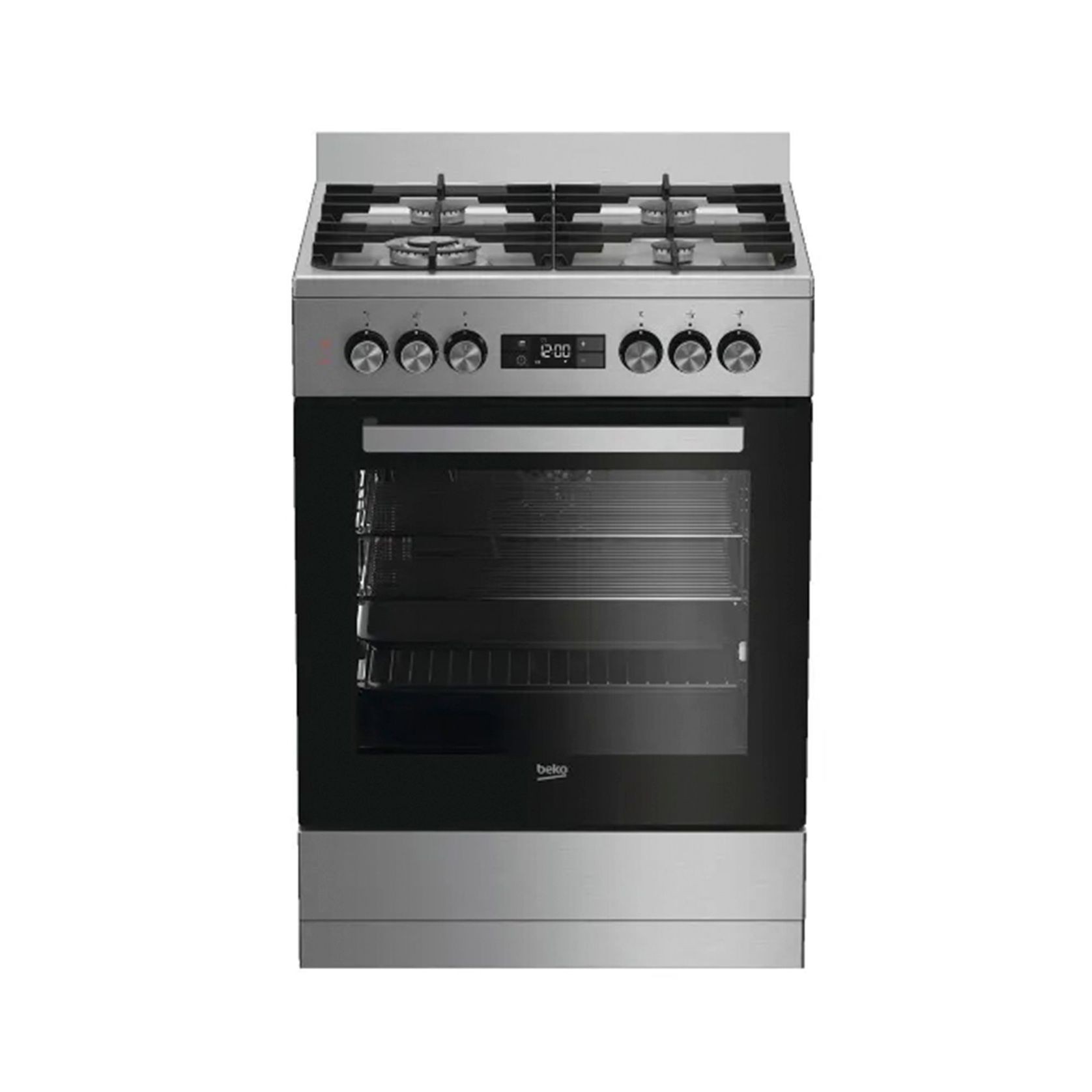 Beko 60cm Upright Dual Fuel Cooker Stainless Steel ArchiPro AU