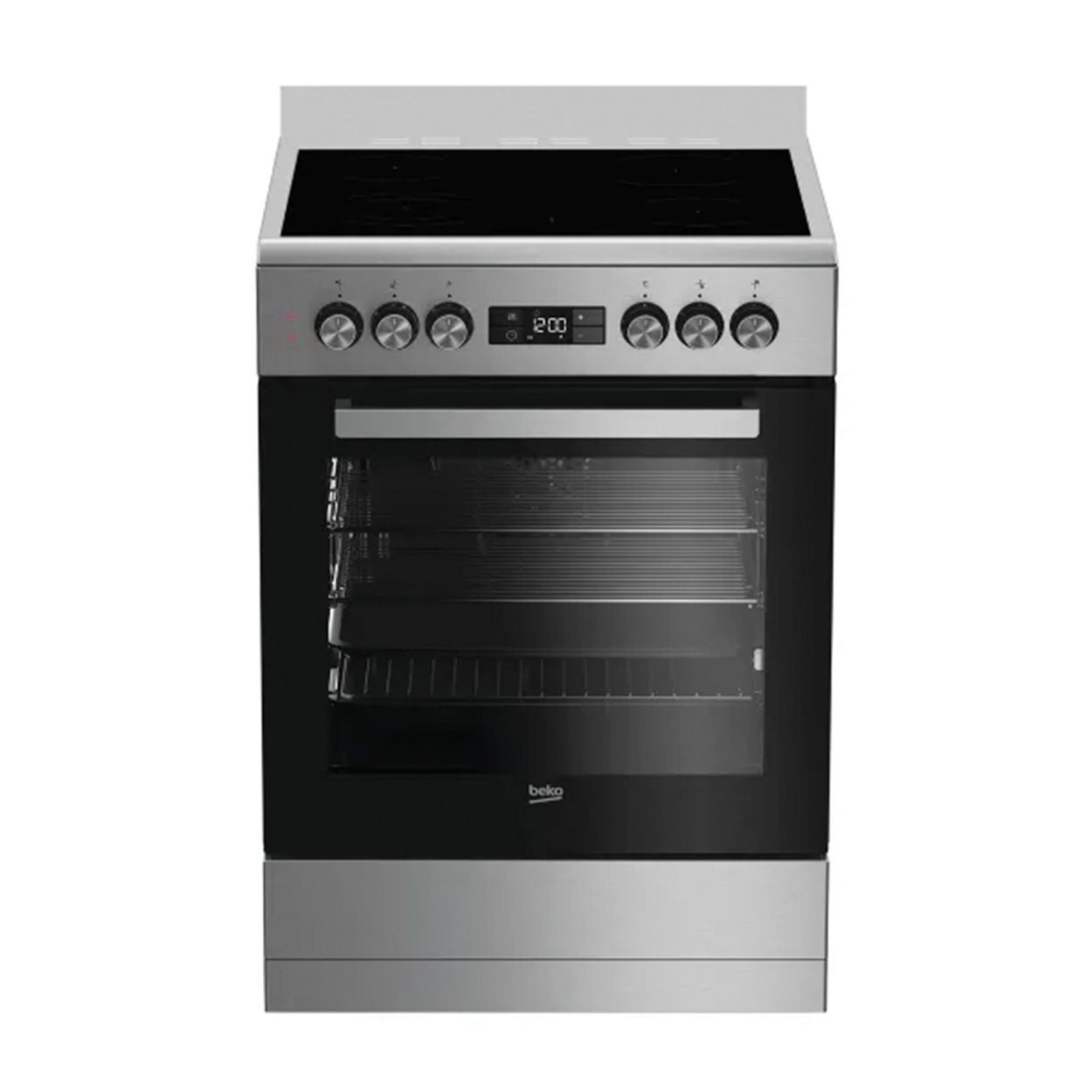 Beko 60cm Electric Upright Cooker - Stainless Steel gallery detail image