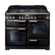 Falcon Classic Deluxe 110cm 5 Burner Dual Fuel Cooker - Black & Brass gallery detail image