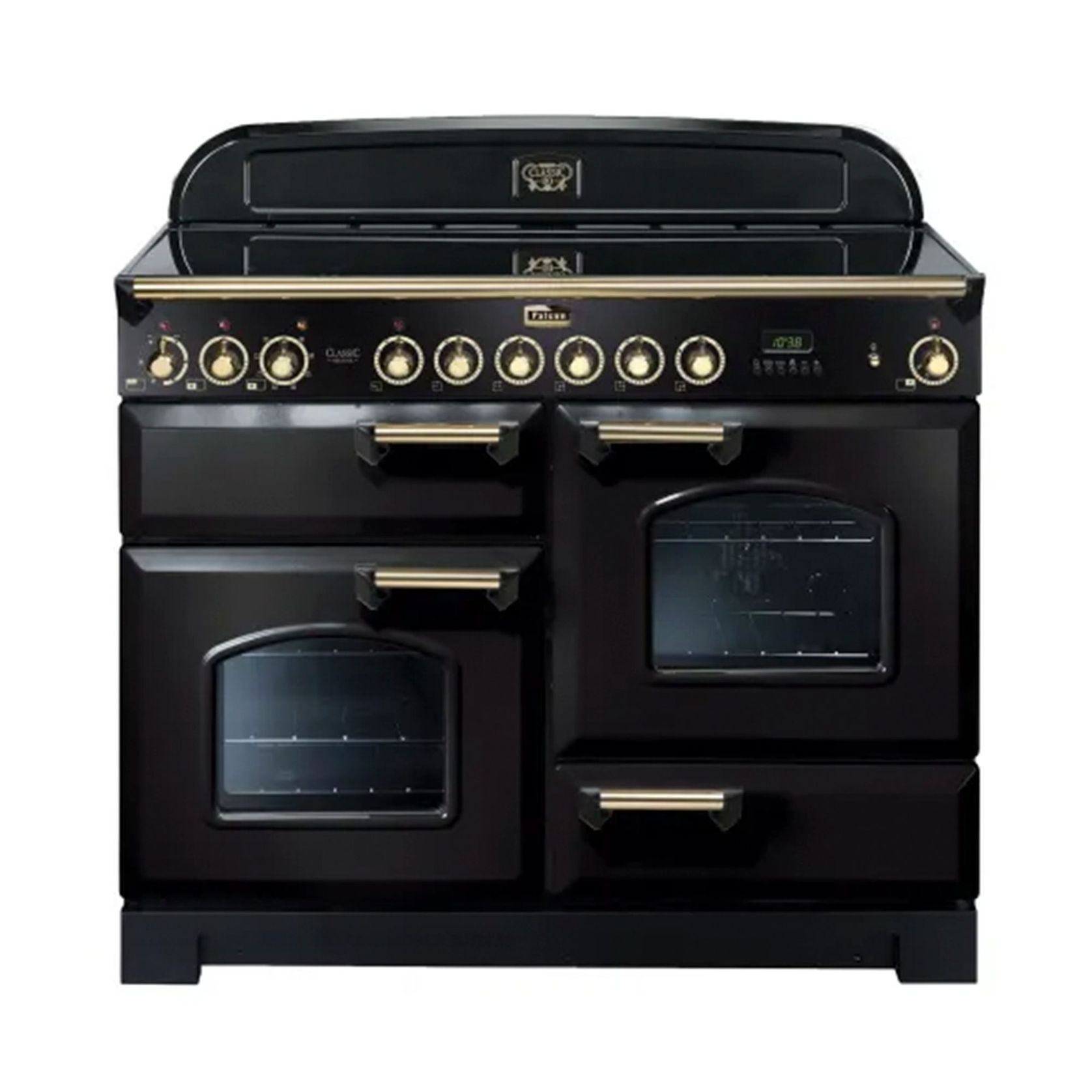 Falcon Classic Deluxe 110cm Induction Range Cooker - Black & Brass gallery detail image