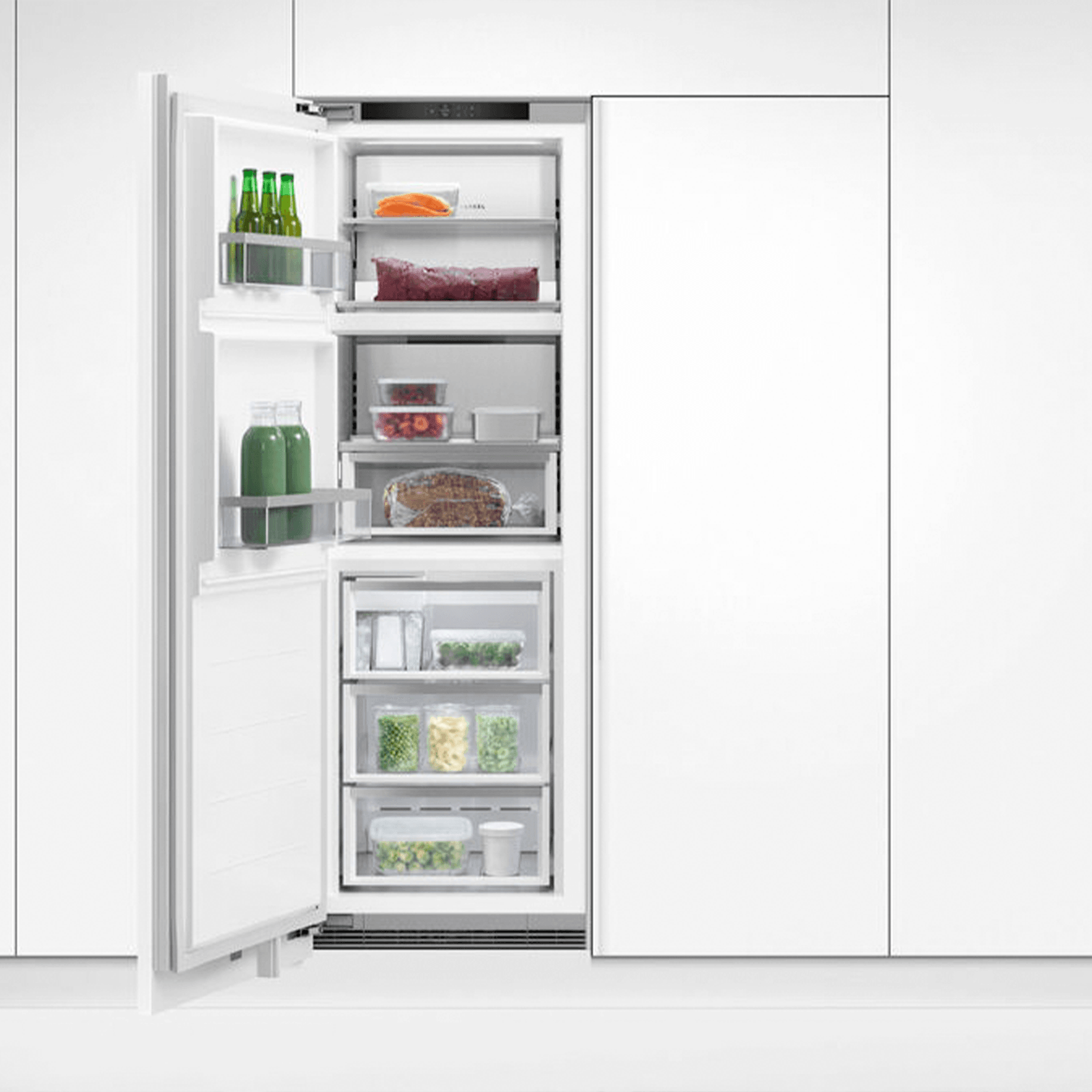 F&P Integrated Triple Zone Freezer, 60cm, Ice gallery detail image
