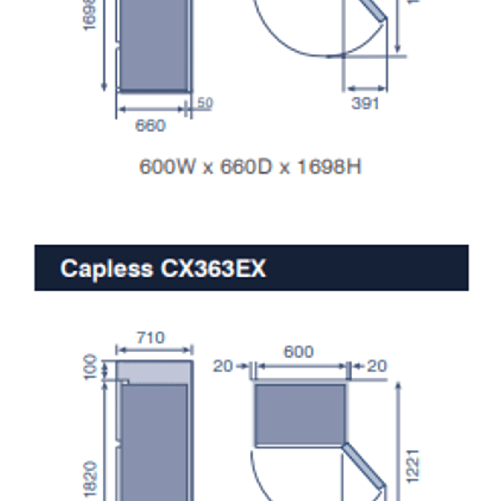 CX Classic Designer Two Drawer Fridge gallery detail image