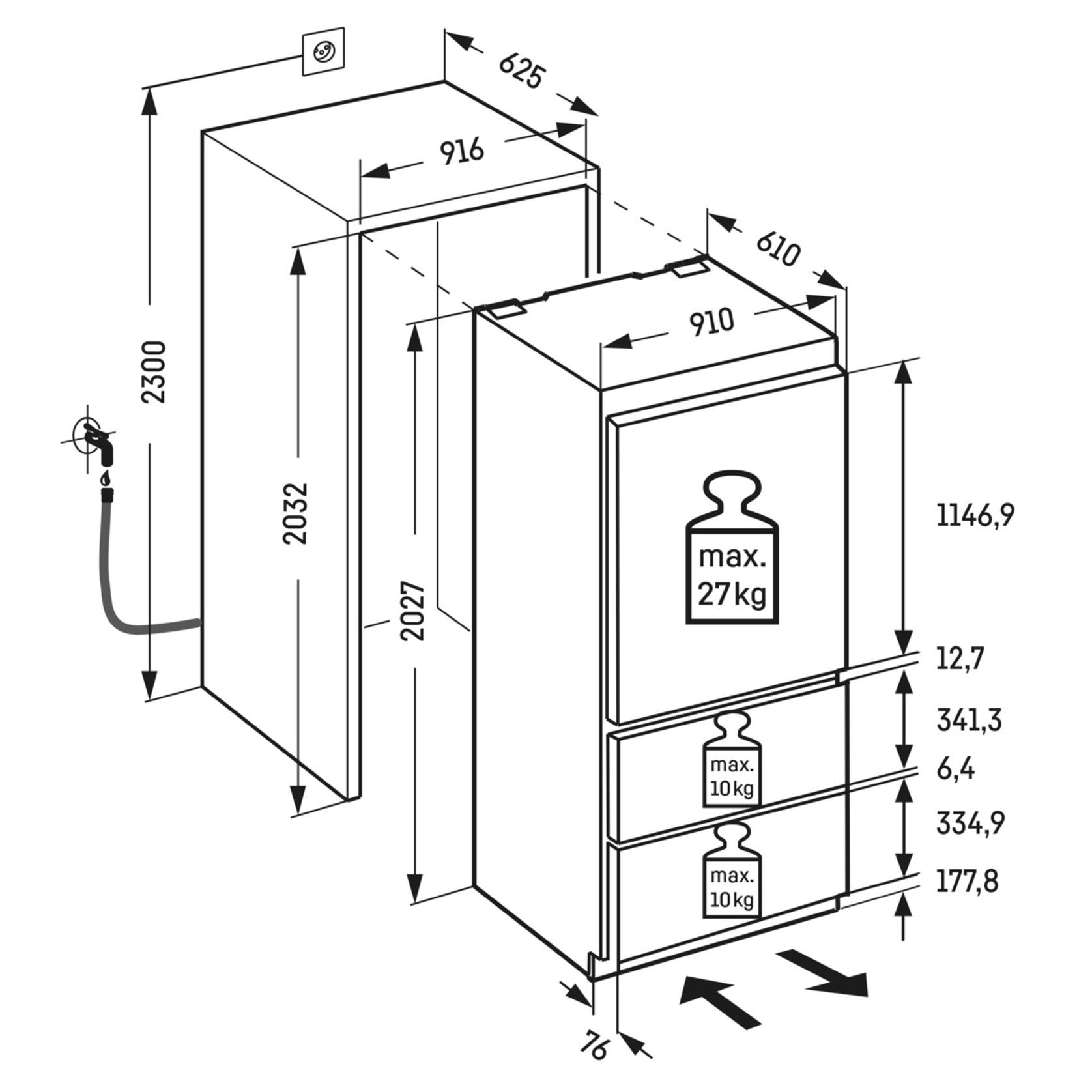 ECBN 6156 PremiumPlus BioFresh | Fully Integrated Bottom Mount Fridge gallery detail image