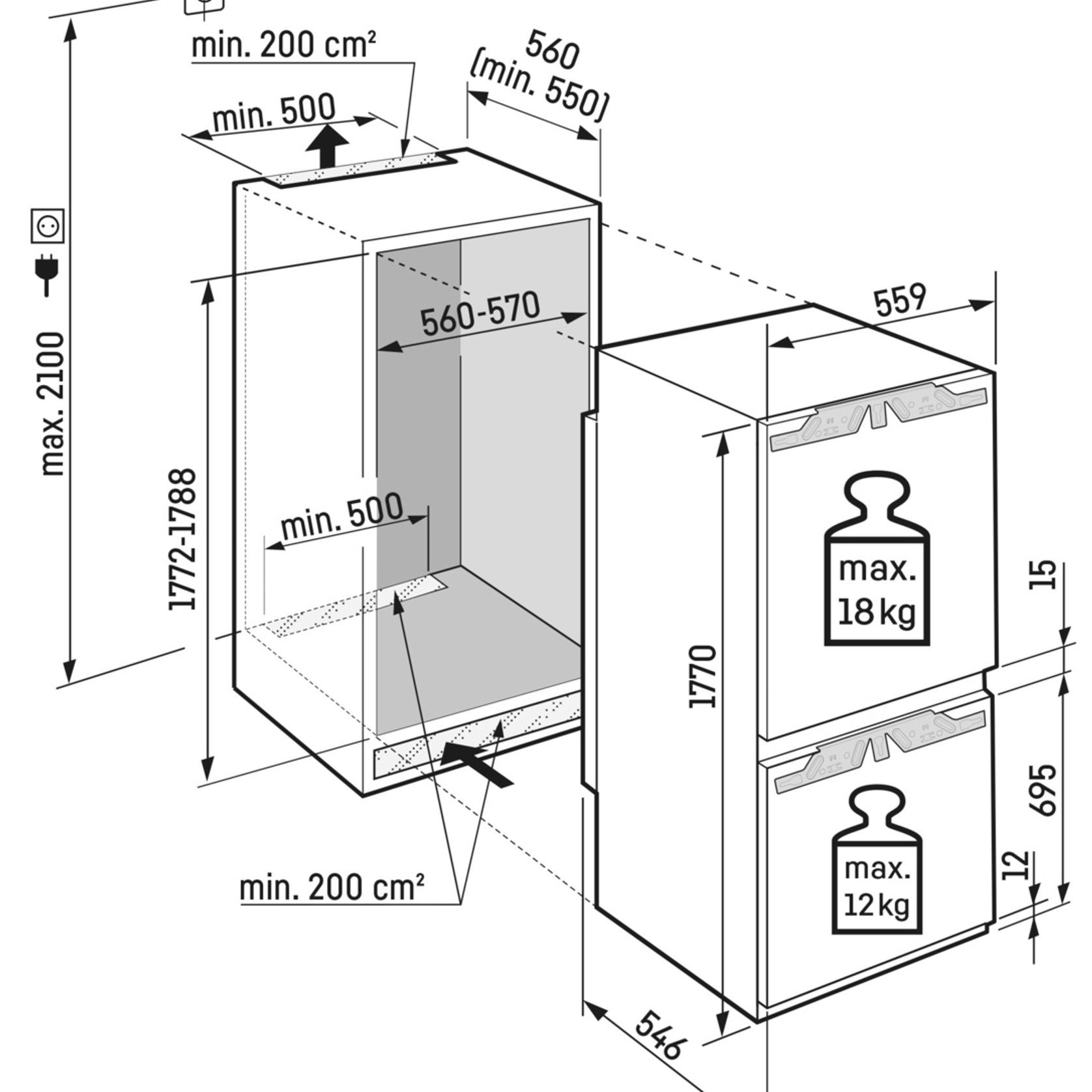 ICNh 5133 Plus EasyFresh Fully Integrated Bottom Mount gallery detail image