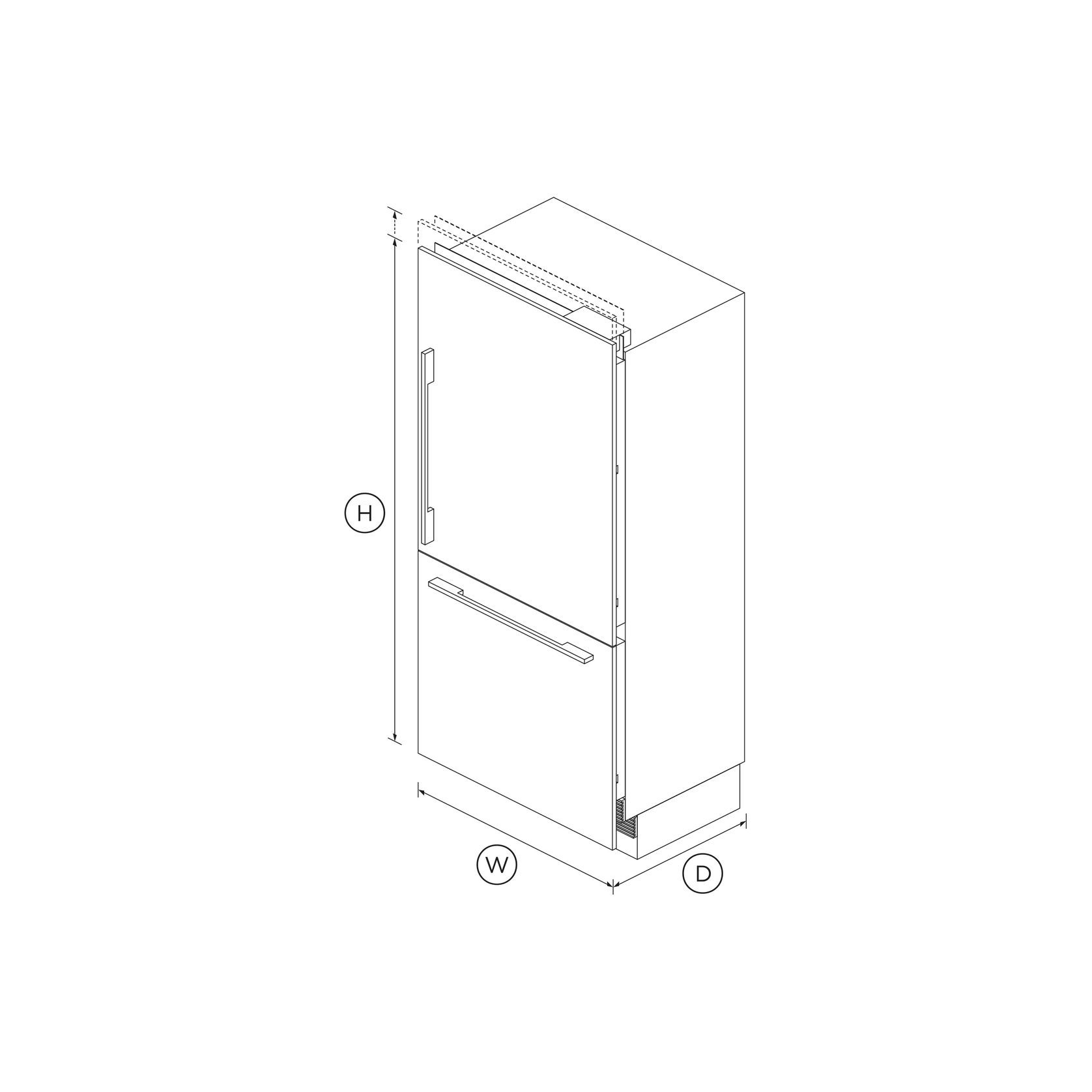 Integrated Refrigerator Freezer, 90.6cm, Ice gallery detail image