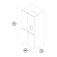 Freestanding Quad Door Refrigerator Freezer, 79cm, 498L, Ice & Water gallery detail image