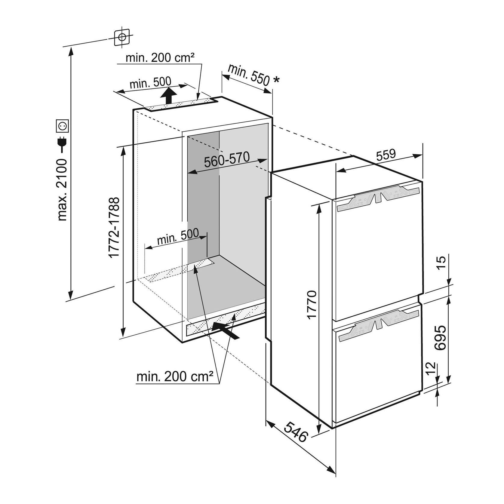 ICNh 5103 Pure EasyFresh | Fully Integrated Bottom Mount gallery detail image