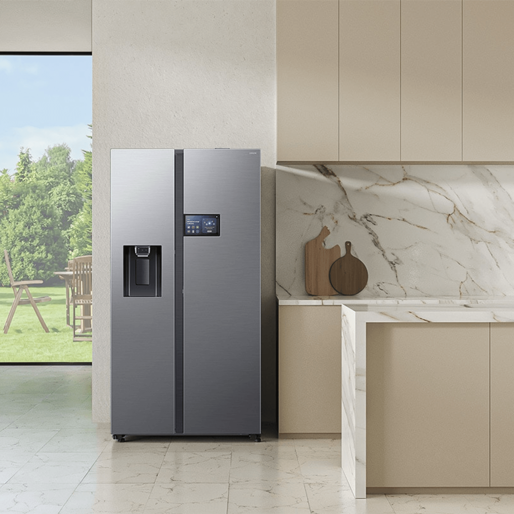 615L Bespoke Refrigerator SBS - AI Home Black DOI gallery detail image