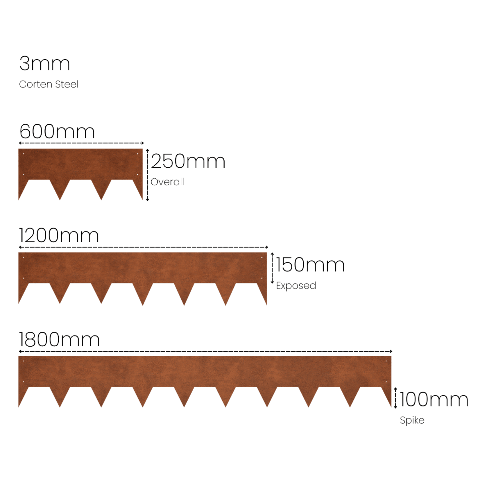 Terraedge Flexible Corten Steel Garden Edging gallery detail image