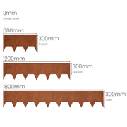 200 mm High. Corten Steel Garden Edging 3.00 mm Thick gallery detail image