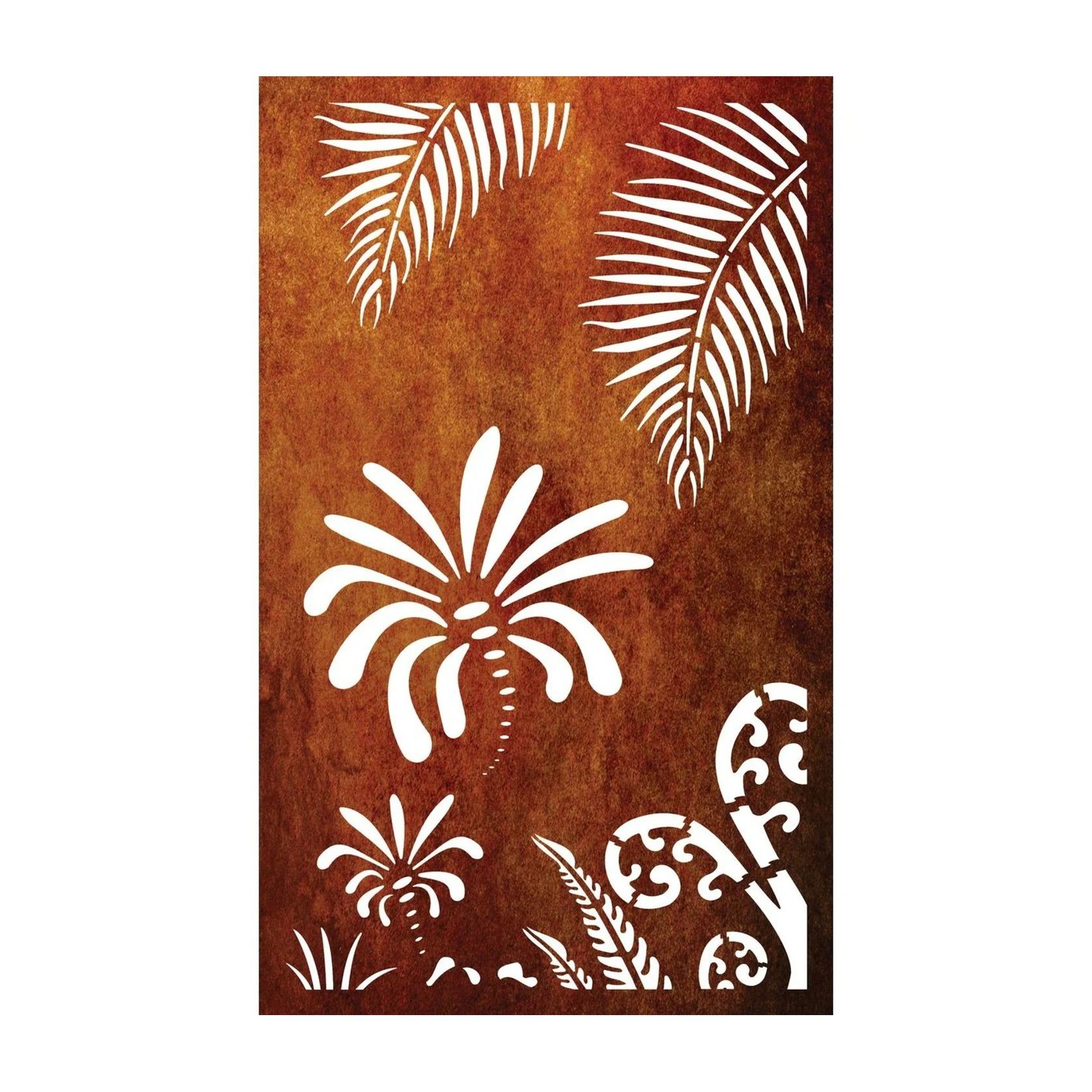 Decorative Garden Art & Privacy Screen- Koru with Palm gallery detail image