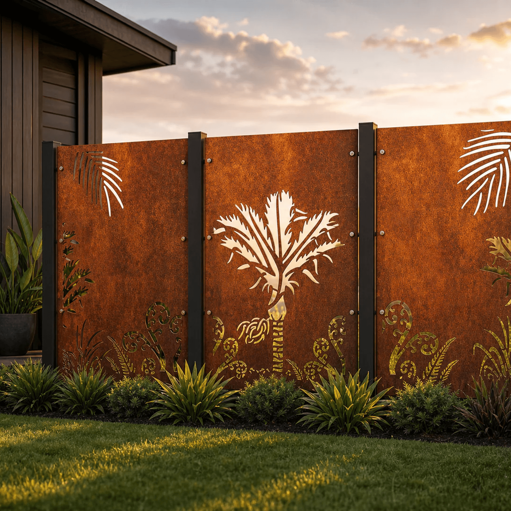 Privacy Screen - Nikau Decorative Panel Set gallery detail image