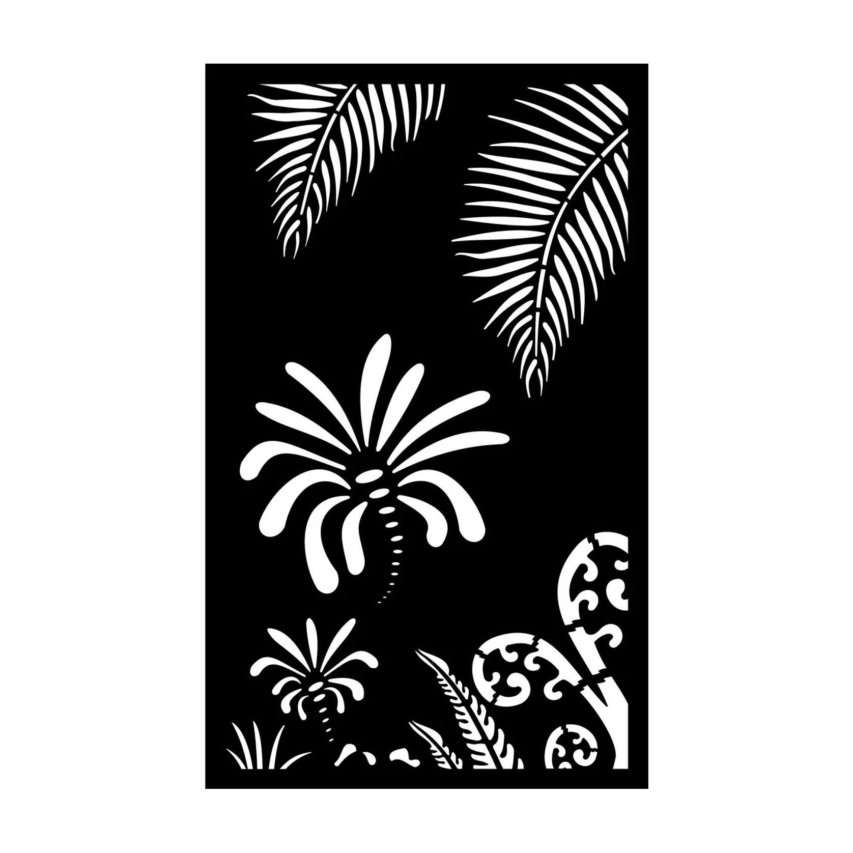 Decorative Garden Art & Privacy Screen- Koru with Palm gallery detail image