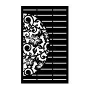 Fence Panel - Half Hibiscus with Koru & Straight lines gallery detail image