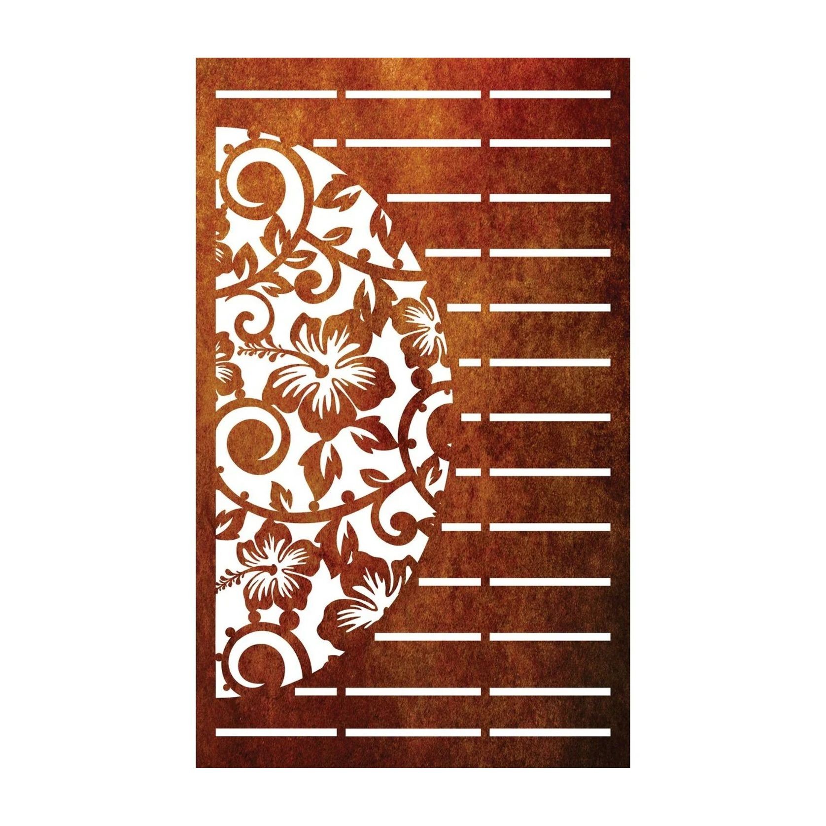Fence Panel - Half Hibiscus with Koru & Straight lines gallery detail image