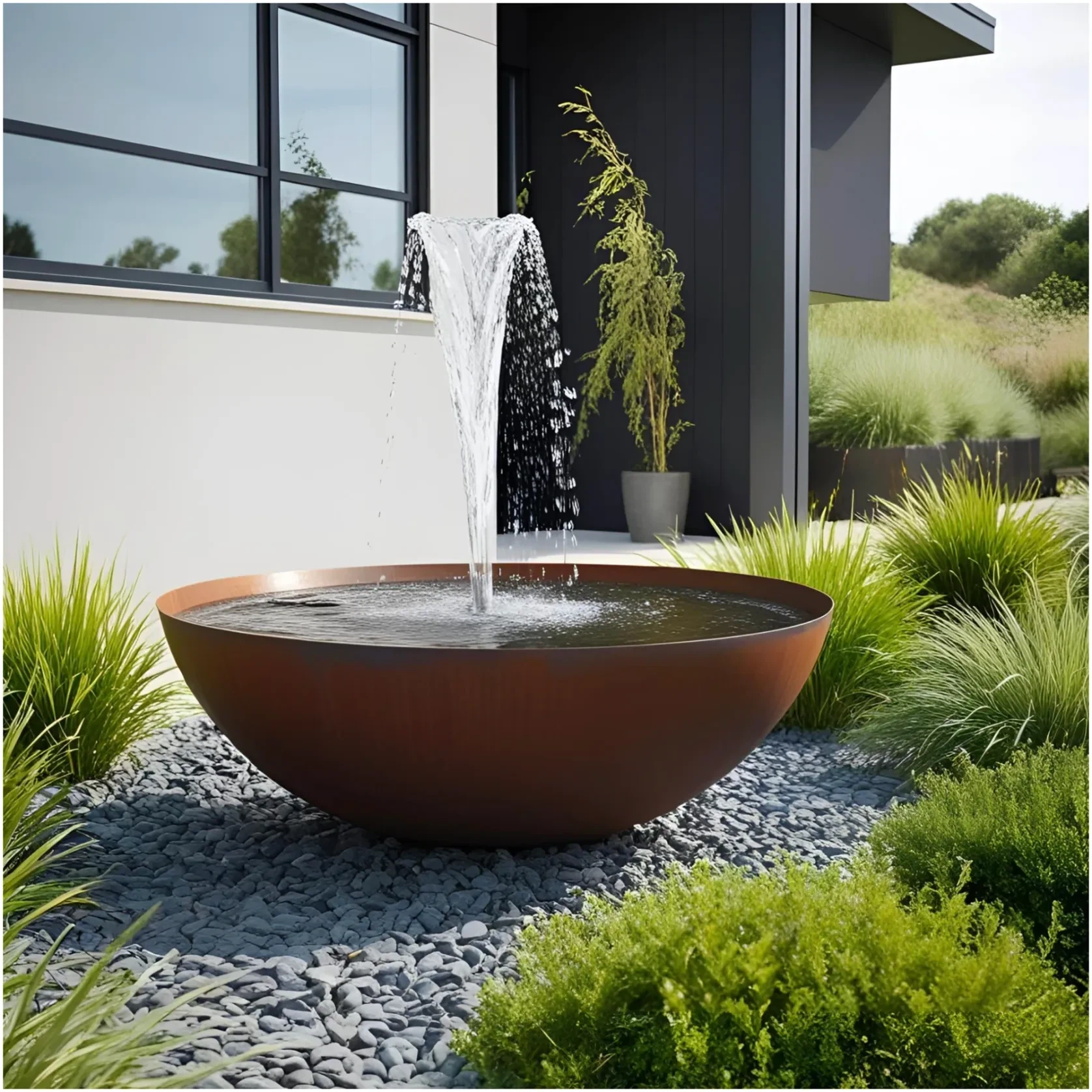 Corten Bowl w/ Spout Water Feature gallery detail image