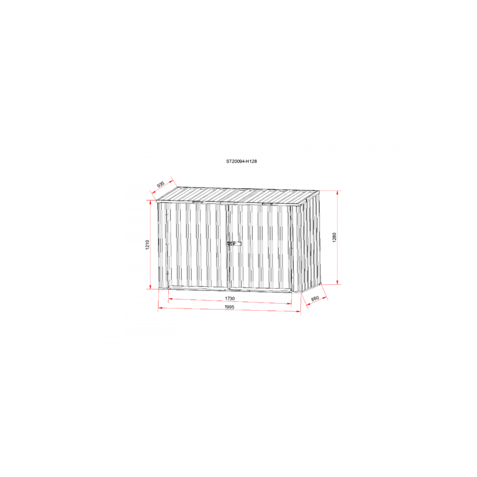 Garden Sheds Grey | YH-ST20094-H128-F-V-AKL gallery detail image