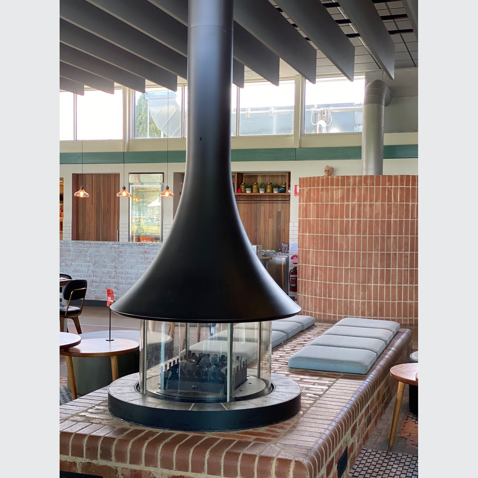 JC Bordelet Eva 992 - Suspended Wood Fireplace gallery detail image