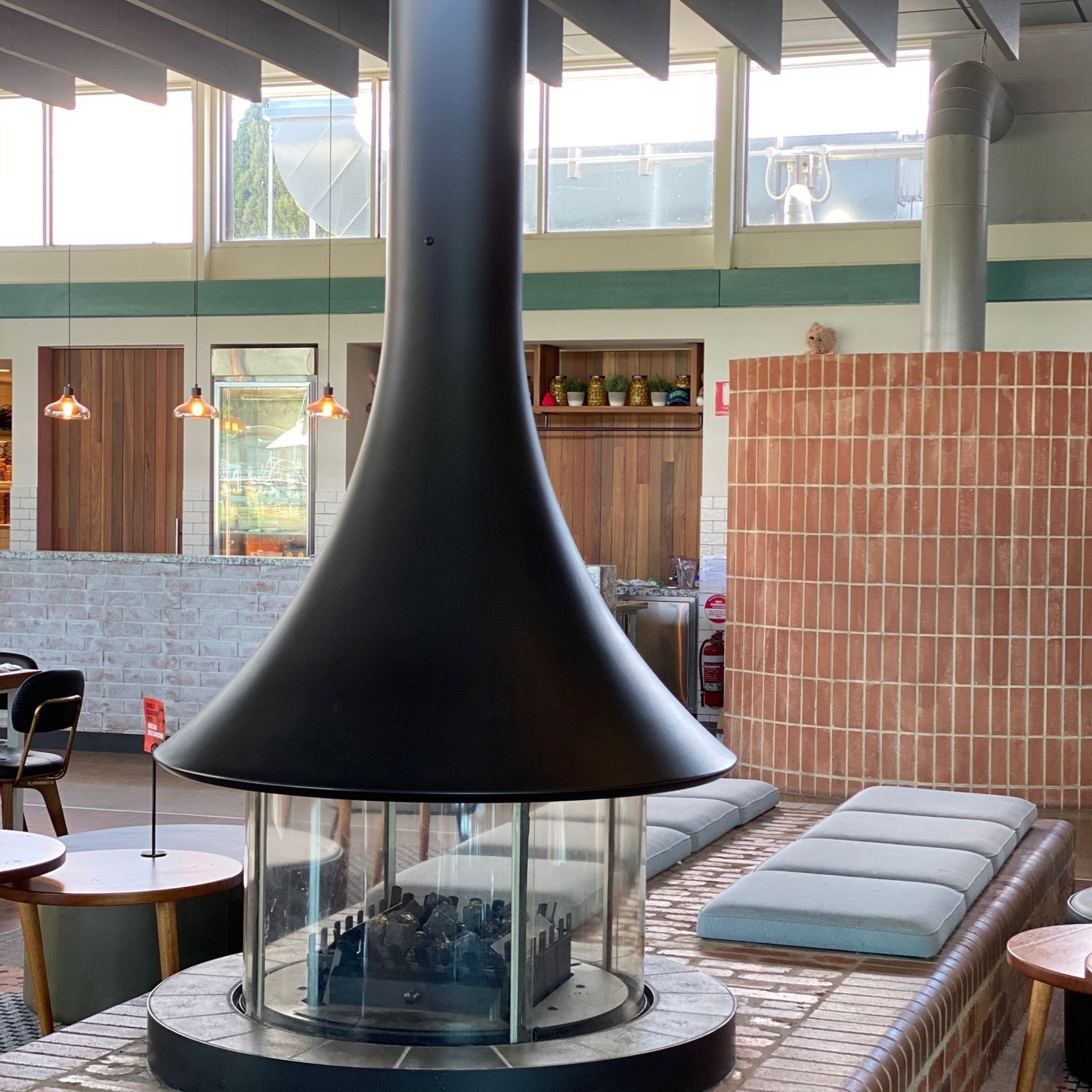 JC Bordelet Eva 992 - Suspended Wood Fireplace gallery detail image