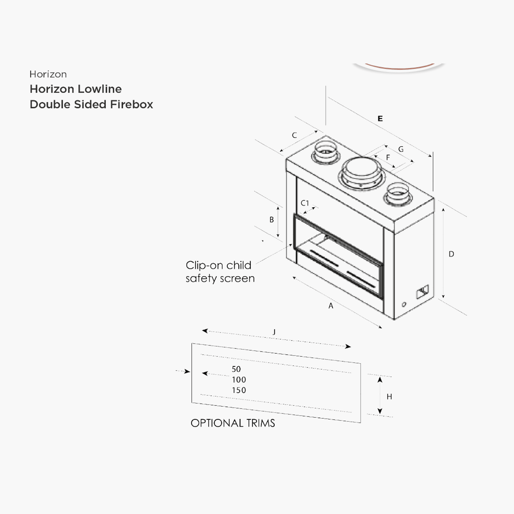 Horizon Lowline Double Sided | Gas Fireplace gallery detail image