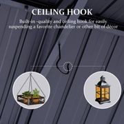 Cedar Wood Patio Gazebo with Black Hard Top Roof gallery detail image