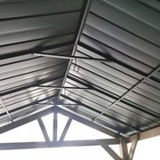 Cedar Wood Patio Gazebo with Black Hard Top Roof gallery detail image