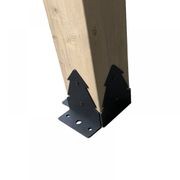 Cedar Wood Patio Gazebo with Black Hard Top Roof gallery detail image