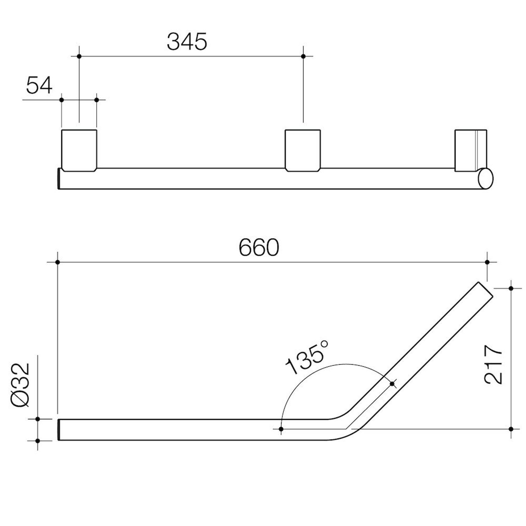 Opal Support Rail 135 Degree Left Handed gallery detail image