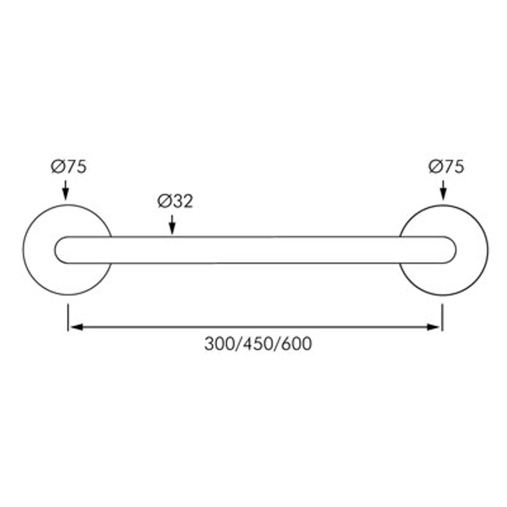 CleanSeal Straight Grab Rail - 600mm gallery detail image