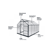 Greenhouse 6mm Twin Wall 2230 x 3660 x 2150mm gallery detail image