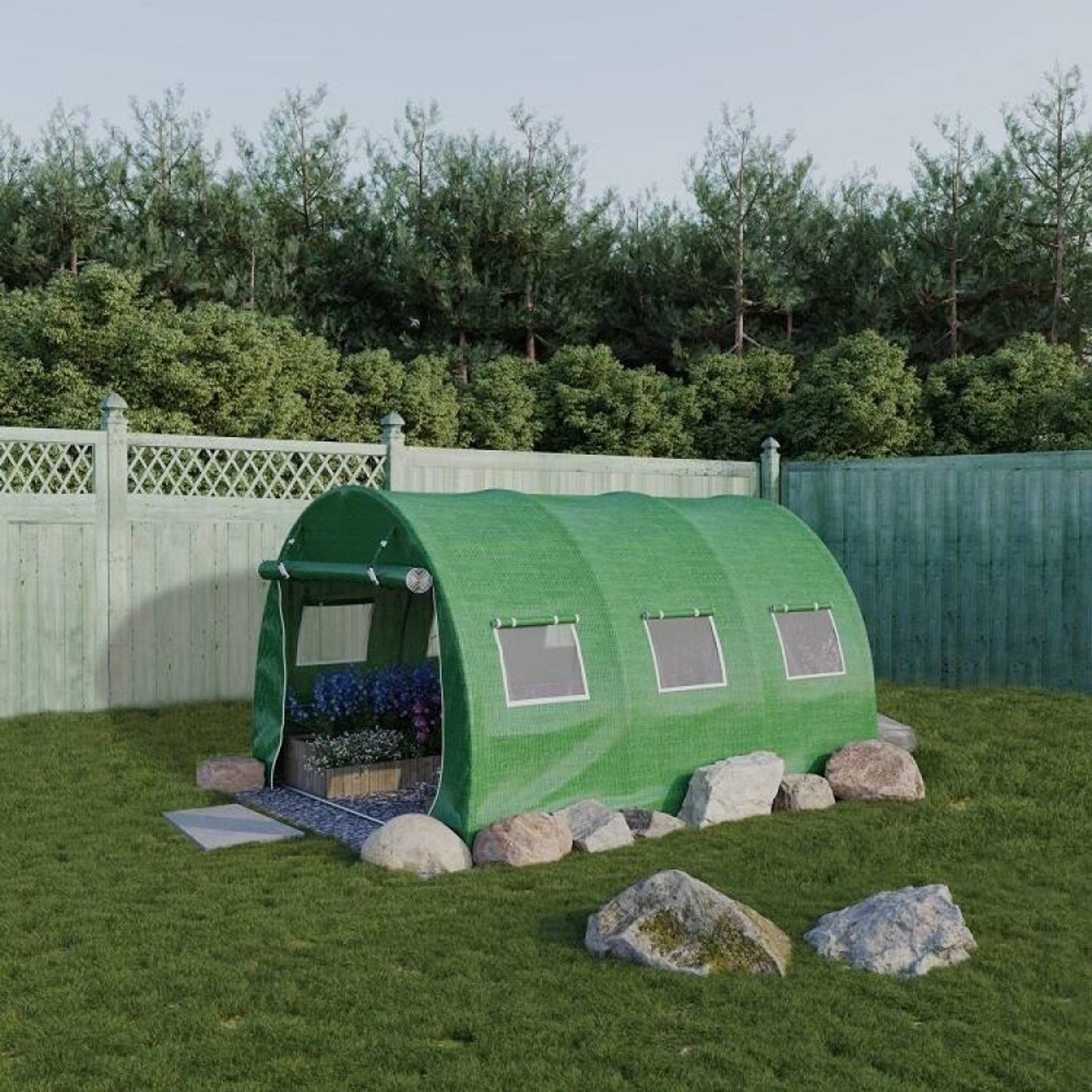 Strong Tunnel Greenhouse Galvanised Frame | 3m gallery detail image