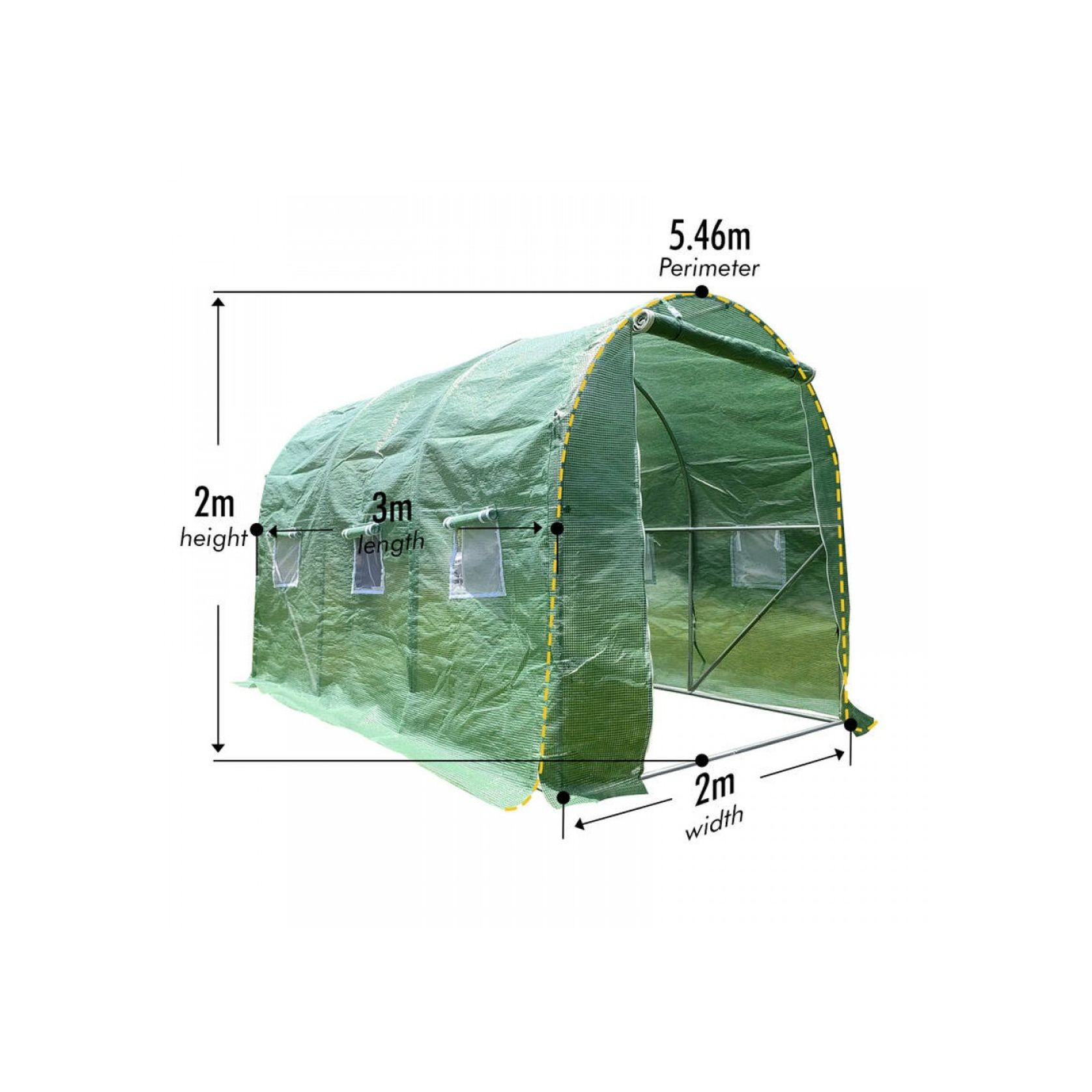 Strong Tunnel Greenhouse Galvanised Frame | 3m gallery detail image