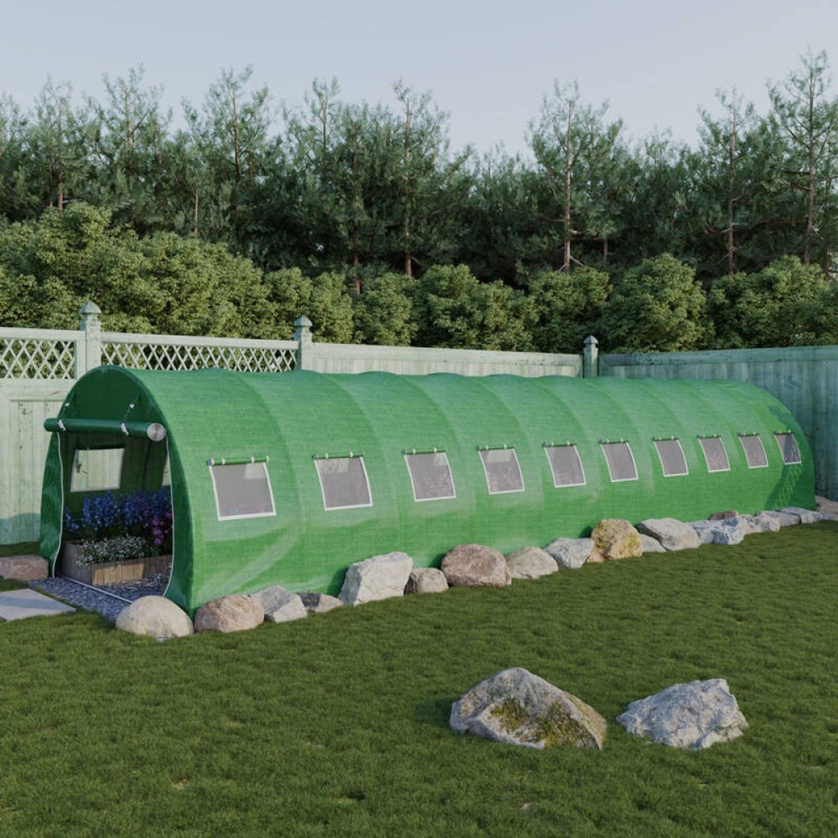 Strong Tunnel Greenhouse Galvanised Frame | 6m gallery detail image