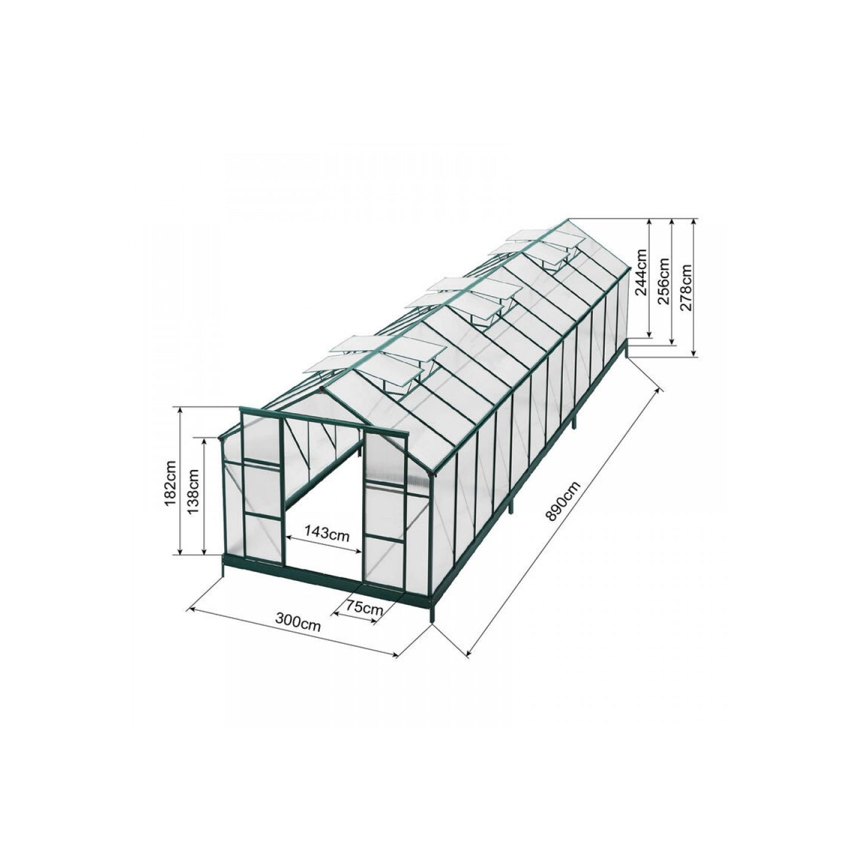 Ultimate Greenhouse 6mm Twin Wall 3000 x 9000mm gallery detail image