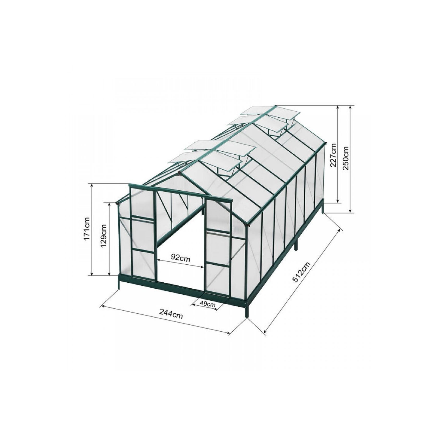 Ultimate Greenhouse 6mm Twin Wall 2400 x 5100mm gallery detail image