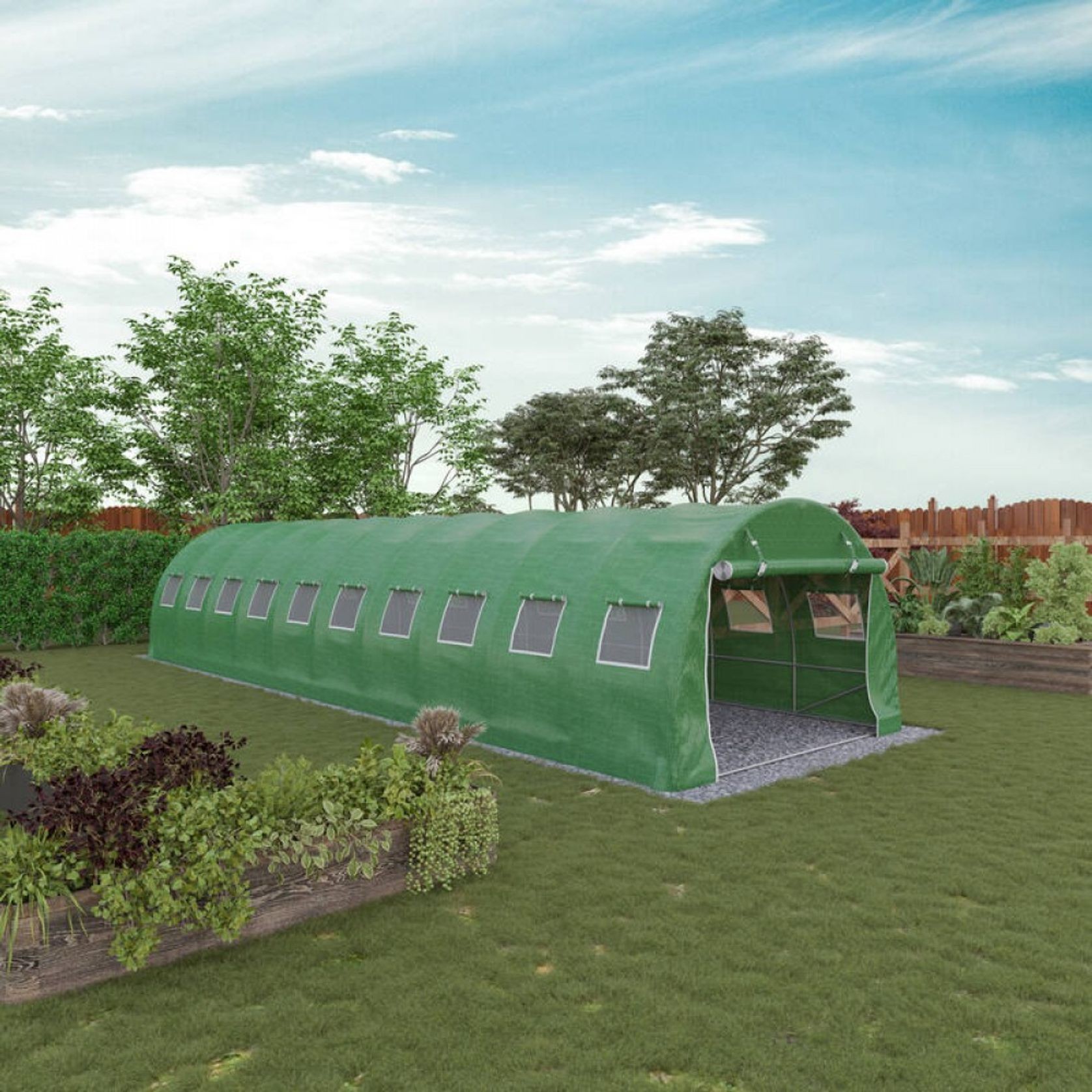 Strong Tunnel Greenhouse Galvanised Frame | 6m gallery detail image