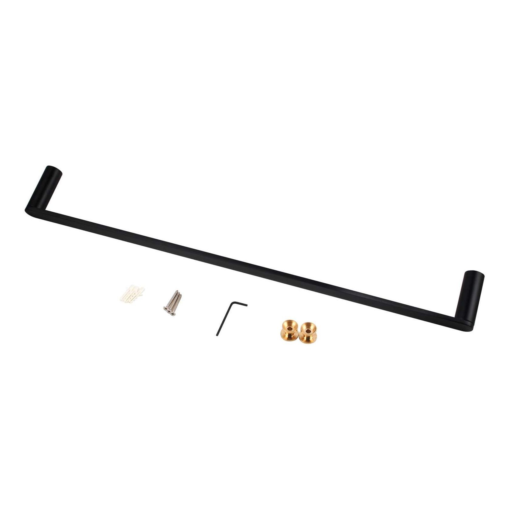 Rushy Single Towel Rail 600mm Matte Black gallery detail image