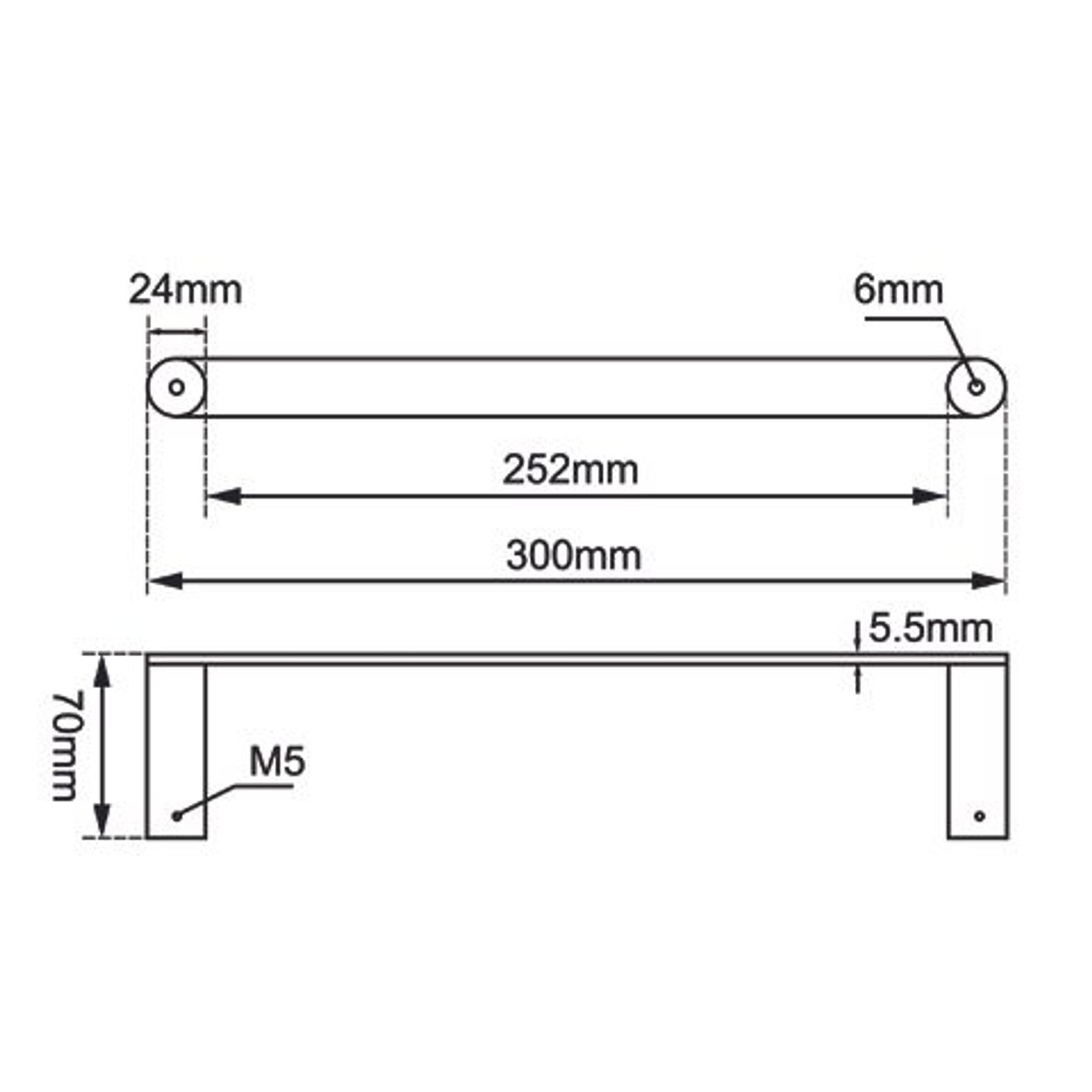 Rushy Hand Towel Rail Chrome gallery detail image