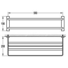 Cubic Long Towel Shelf and Rail 610mm Chrome gallery detail image
