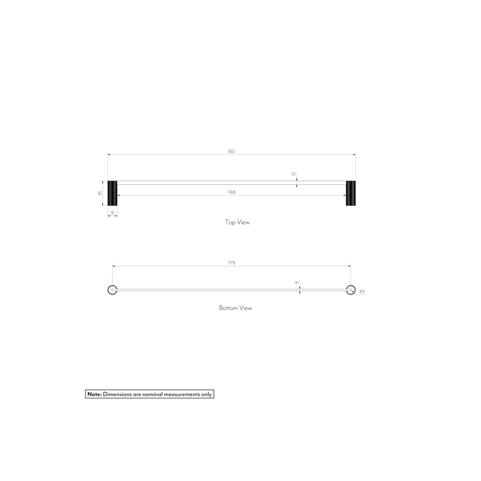 Namika Single Towel Rail gallery detail image