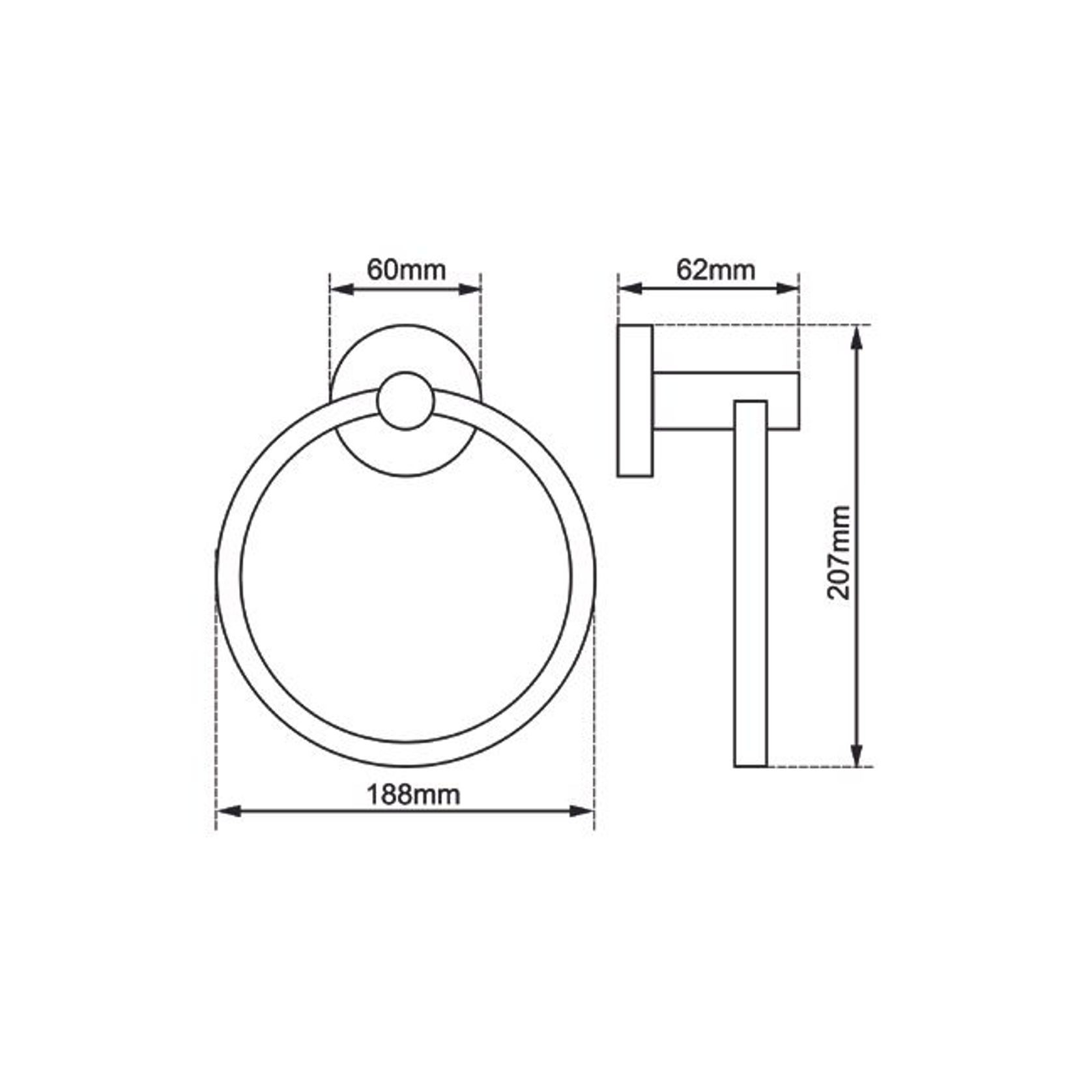 Lucid Pin Hand Towel Ring Chrome gallery detail image