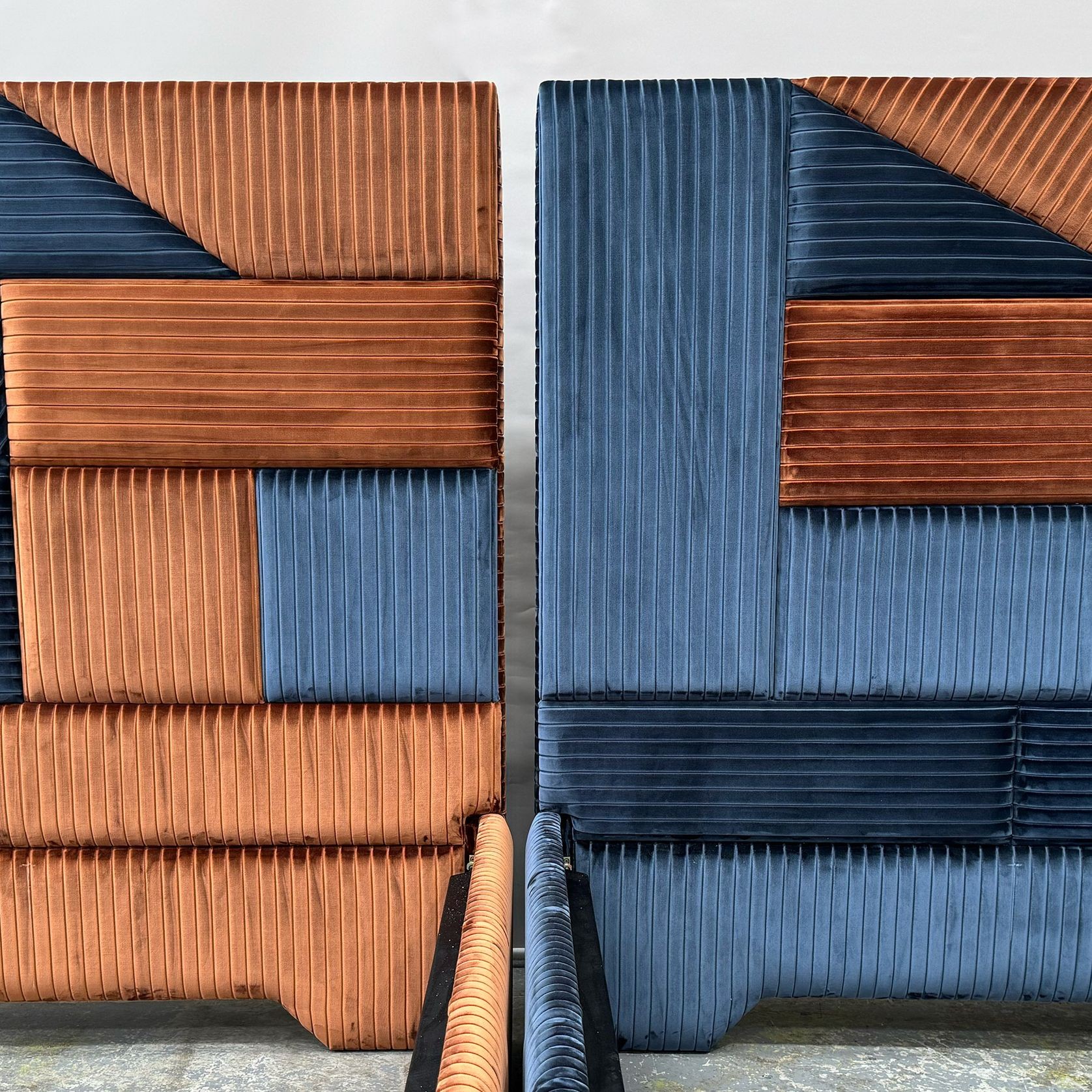 Geometric Bed Head in Orange ArchiPro AU