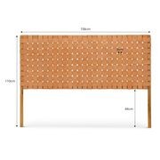Lazie Leather Strapping Bedhead | Teak & Natural Tan gallery detail image