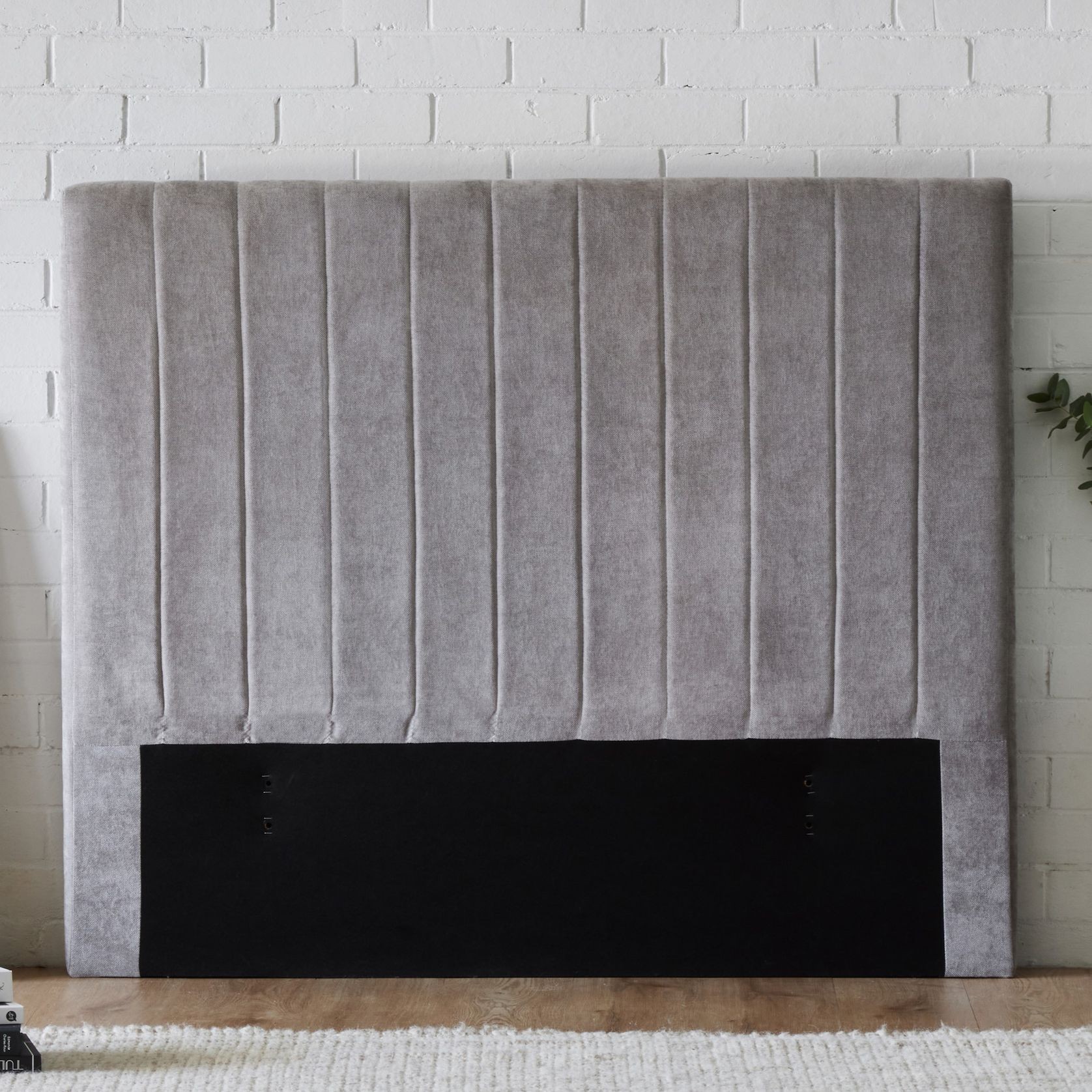 Cannes Double Upholstered Headboard | Grey gallery detail image